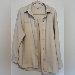 Athleta Beige Button-Down Shirt